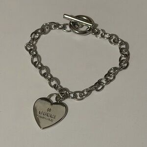 Gucci Silver Chain Bracelet with Heart Charm
